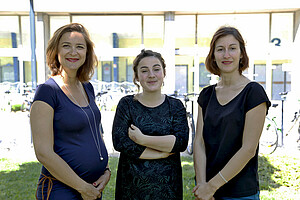 Anna David en compagnie de ses tutrices, Agnès Bousset (Espace avenir) et Aurelle Garnier (Eucor – Le Campus européen).